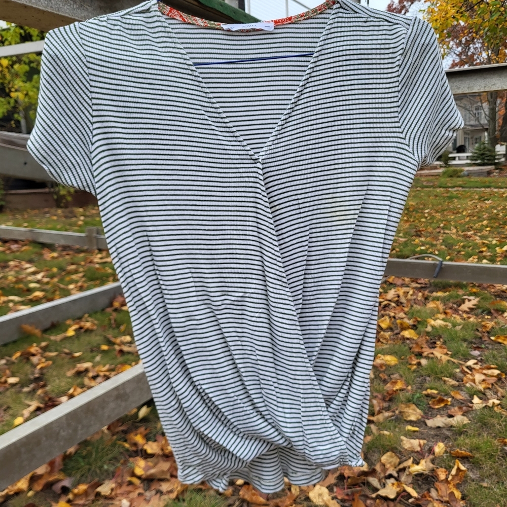 ACOS&A Striped Crossover Top